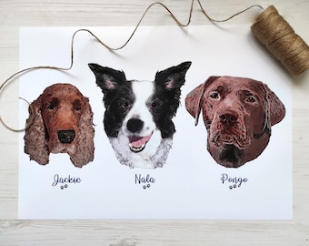 Custom Pet Portrait: Personalized Dog Art, Gift for Pet Lovers