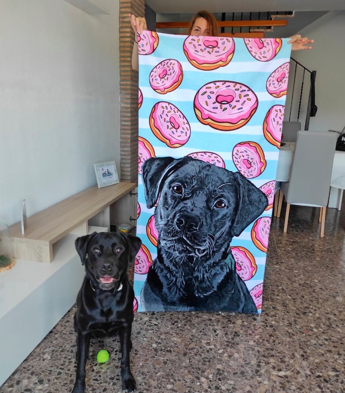 Towel with your Pet, Custom Beach Towel, Personalised Pet on a Towel, For Pet Lovers, Gift For Dog Lovers, Personalised Beach Towel