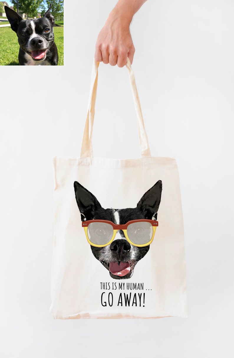 Dog Custom Tote Pet Printed Bag Personalized Pet Tote Bag Custom Tote Bag For Dog Lovers Go Away For Pet Lovers
