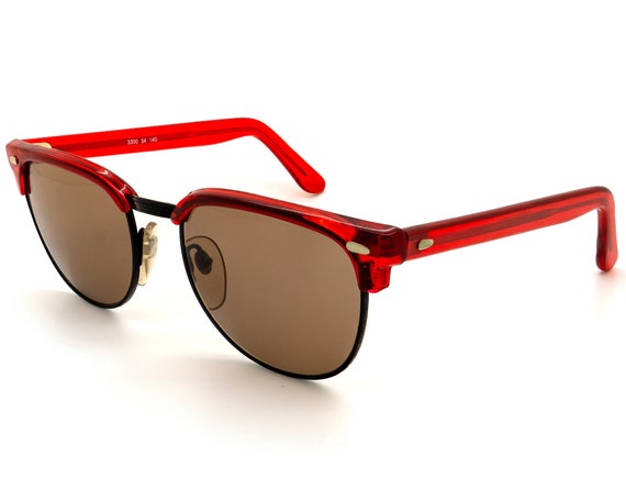 Vintage sunglasses by Girard 3300, 80s red browlin