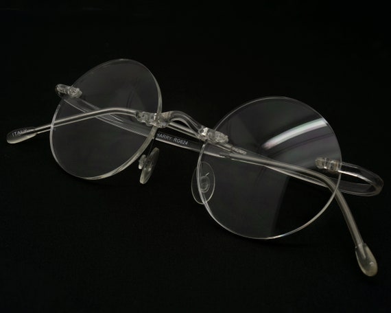 Round anti blue light glasses, made in Italy. Supe