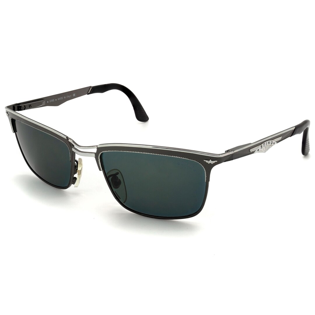 Vintage Sunglasses by Sting, Silver Metal Sunglasses for Men  display picture 3