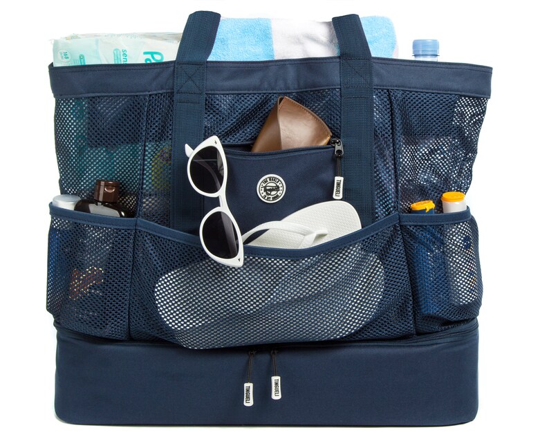 Beach Bag for Women with Top Zipper and Waterproof Cooler Etsy