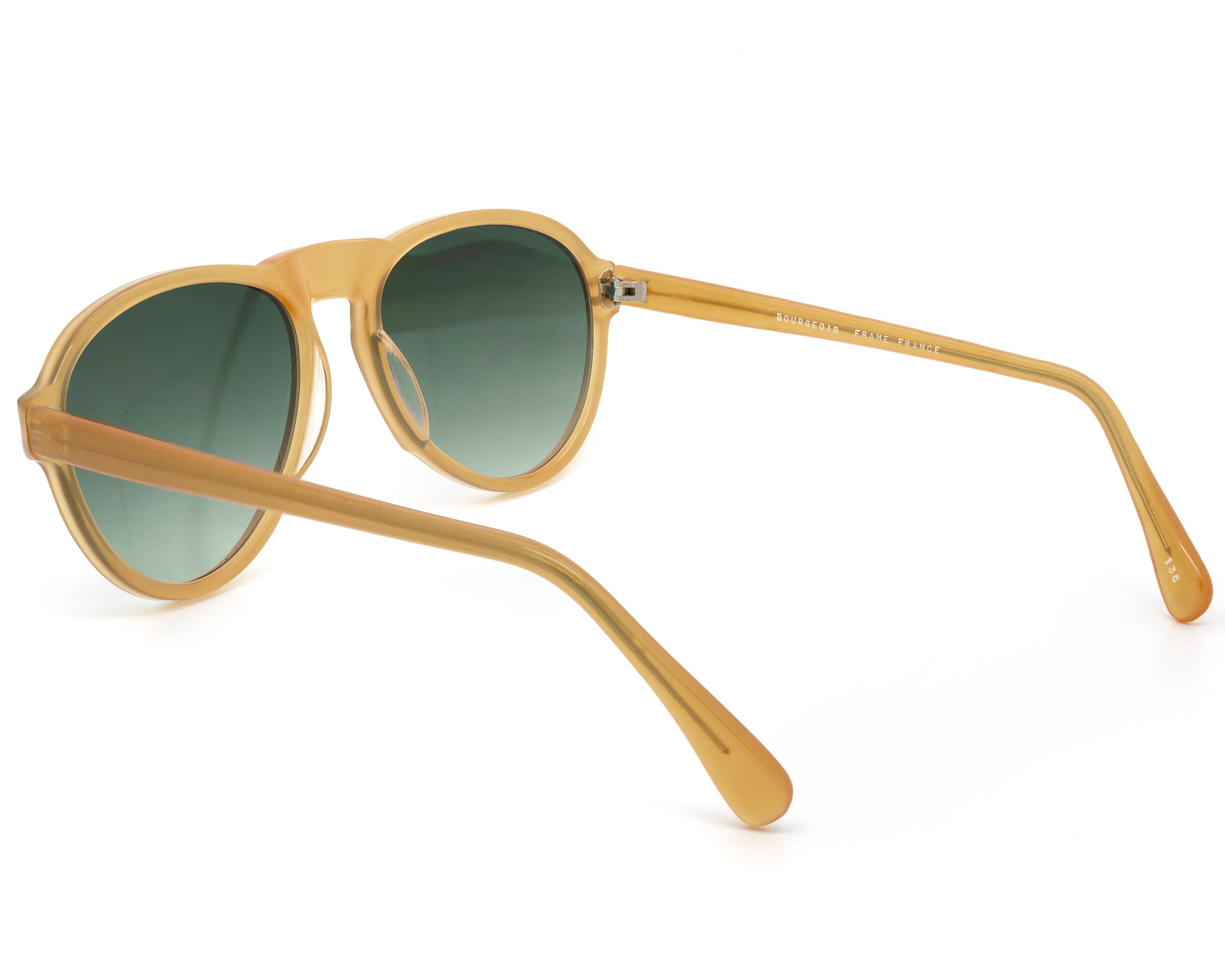 Bourgeois Vintage Pilot Sunglasses: French Made, Green  display picture 3