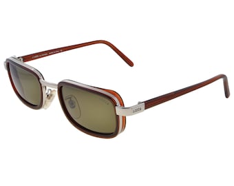Vintage Lozza Sunglasses: Italian Rectangular Shades, Silver Frame, 1980s