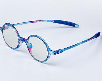 Italy made anti blue light glasses - round, lightweight, flexible