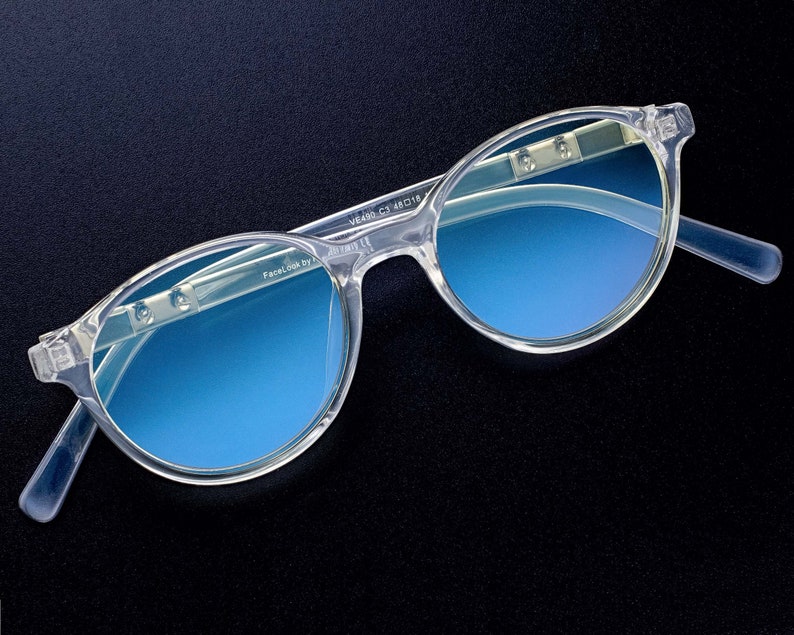 Italy made anti blue light glasses - crystal clear, lightweight, flexible, Memflex TR90 Swiss Technology image 2