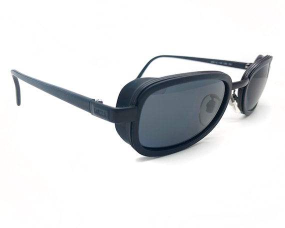 Occhiali da sole vintage Lozza: montatura in metallo gotico nero