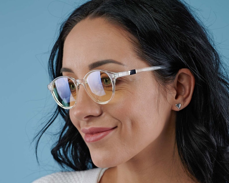Italy made anti blue light glasses - crystal clear, lightweight, flexible, Memflex TR90 Swiss Technology image 6