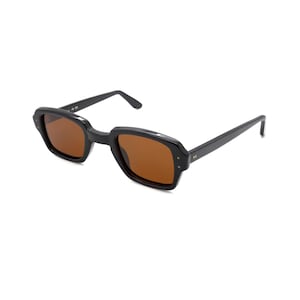 Vintage US Military Sunglasses: Polarized Brown Lens, Black Acetate Frame