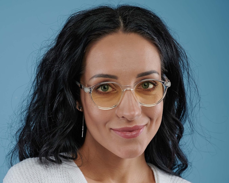 Italy made anti blue light glasses - crystal clear, lightweight, flexible, Memflex TR90 Swiss Technology image 10