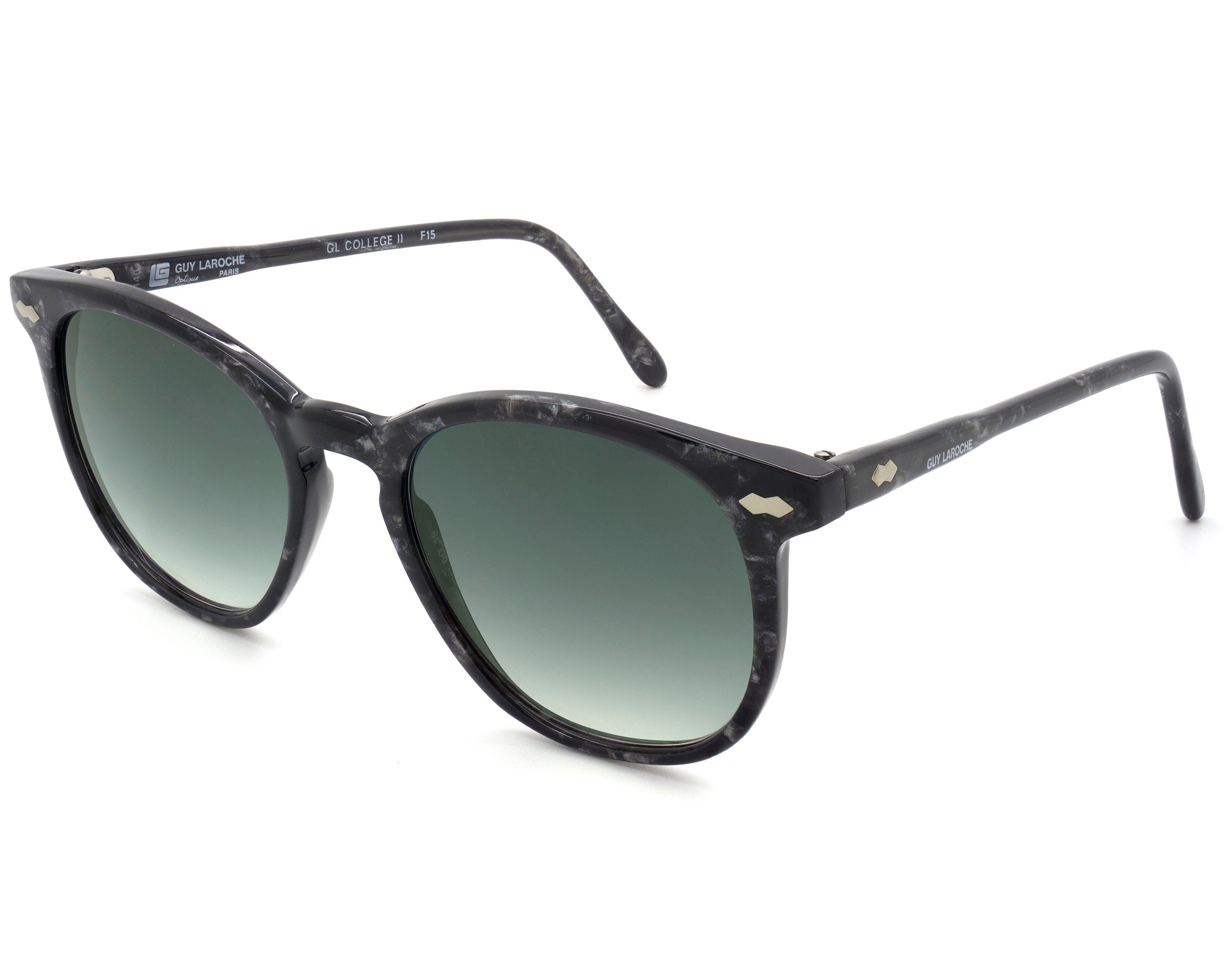 Vintage Guy Laroche Sunglasses: Blue Marble Acetate, Green