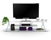 Wood Base Metal Accessories TV Unit Wood TV Unit