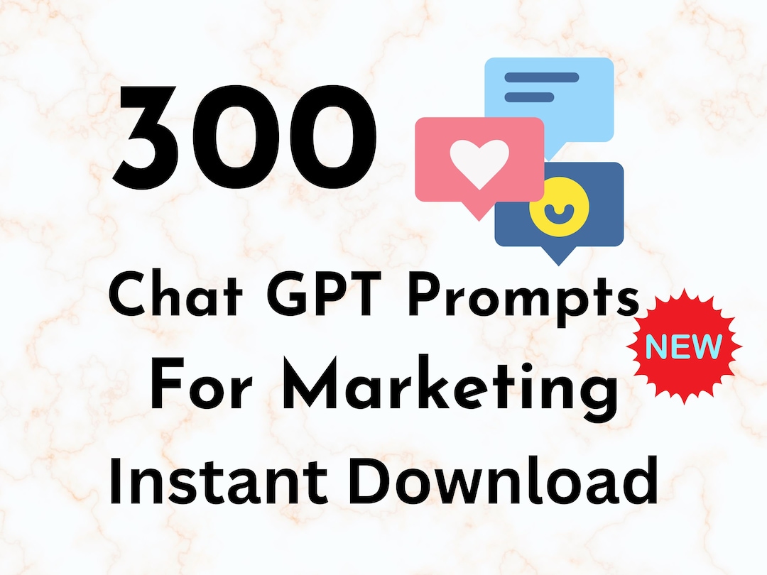 300 Chat GPT Prompts for Marketing Instant Digital Download Etsy
