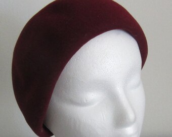 Women's Red Wool Cloche Hat