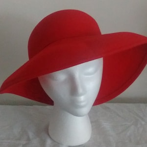 Women&#39;s Red Wool Fedora Hat