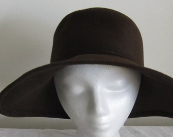 Women's Brown Fedora Wool Winter hat