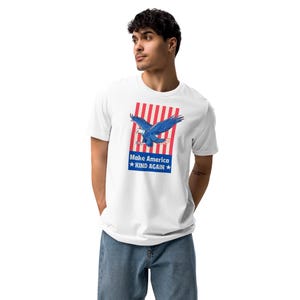 Make America Kind Again T-Shirt | Democrat Liberal Feminist Patriotic Tee | Bald Eagle USA Shirt | Progressive Political Statement Gift