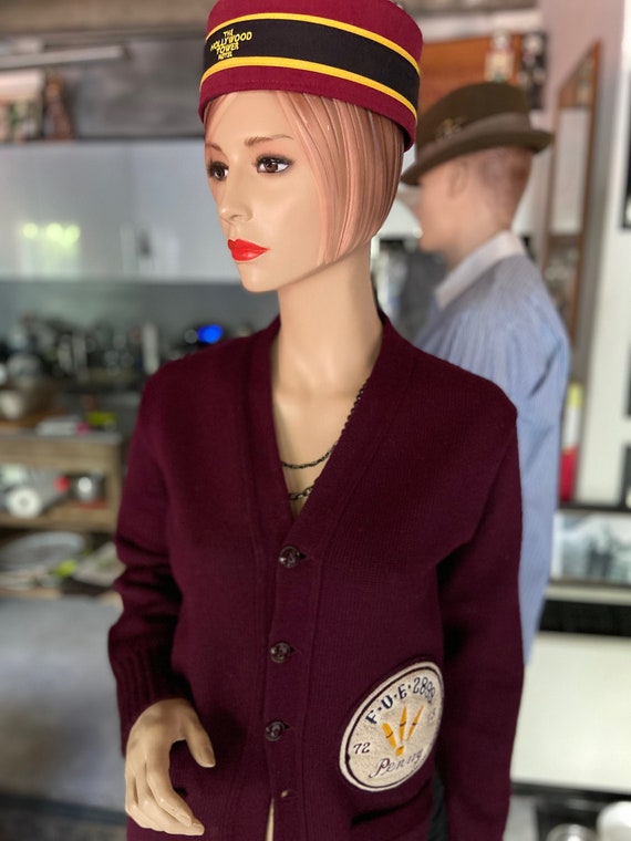 Vintage Early 1970s Women's Letterman Burgundy Swe