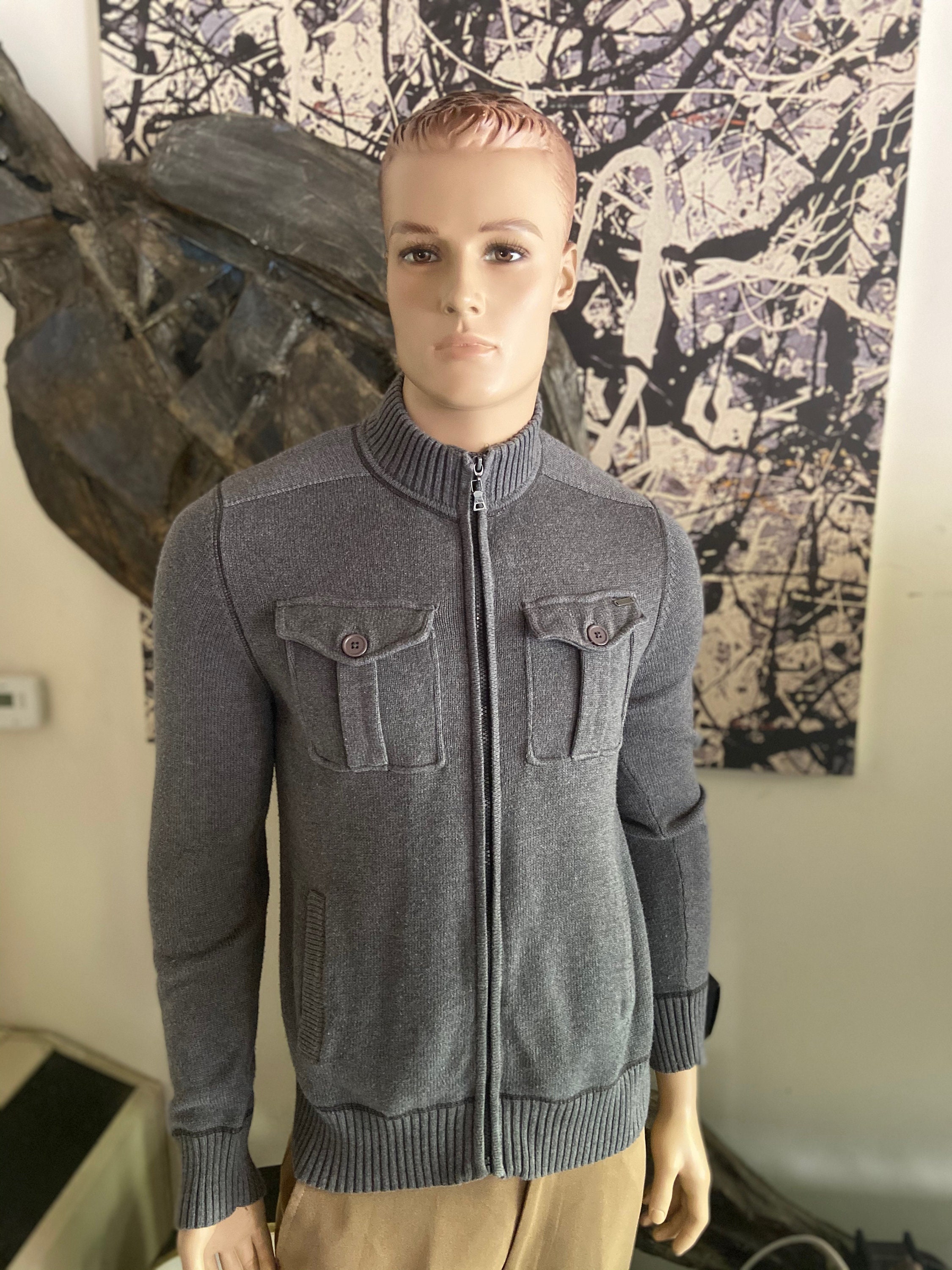 guess cardigan mens