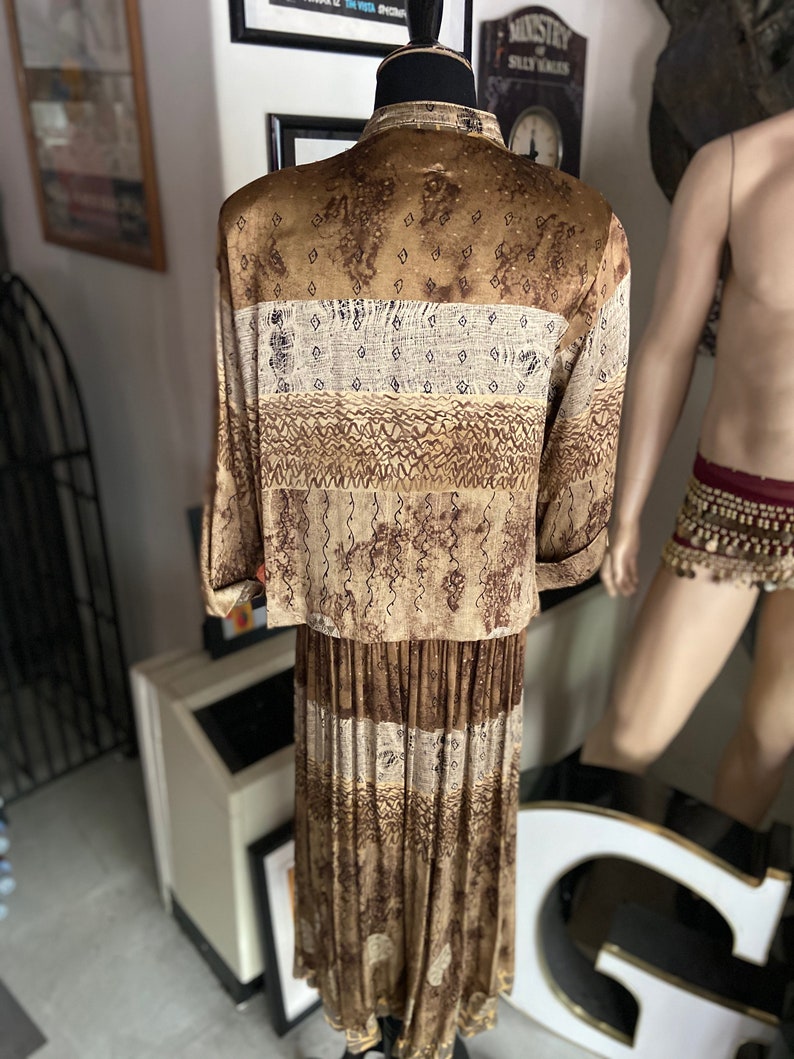 Vintage 1980s Pretty Asian-Inspired Two-Piece Satin Patchwork Set from Dorothy Schoelen
