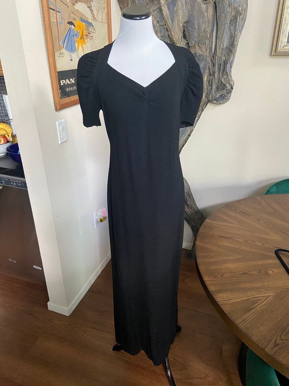 Beautiful Silk Crepe vintage 1930s Black Gown