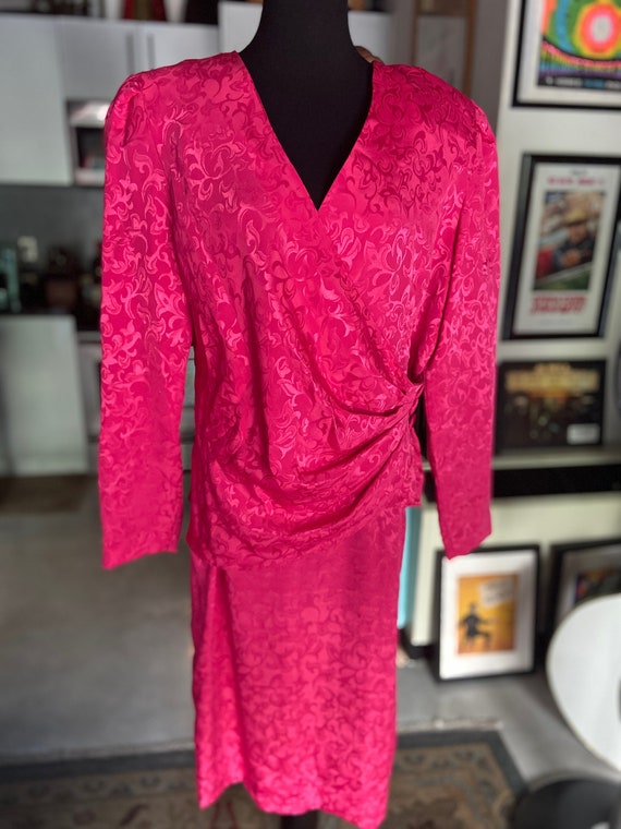 Pretty in Pink Vintage 1980s Secretary Dress from