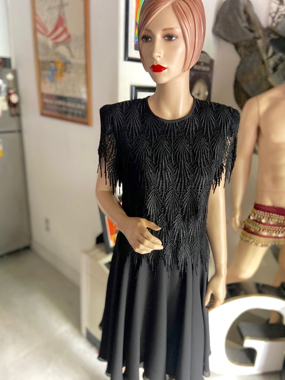 Lovely Vintage 1980s After Dark Black Cocktail Dr