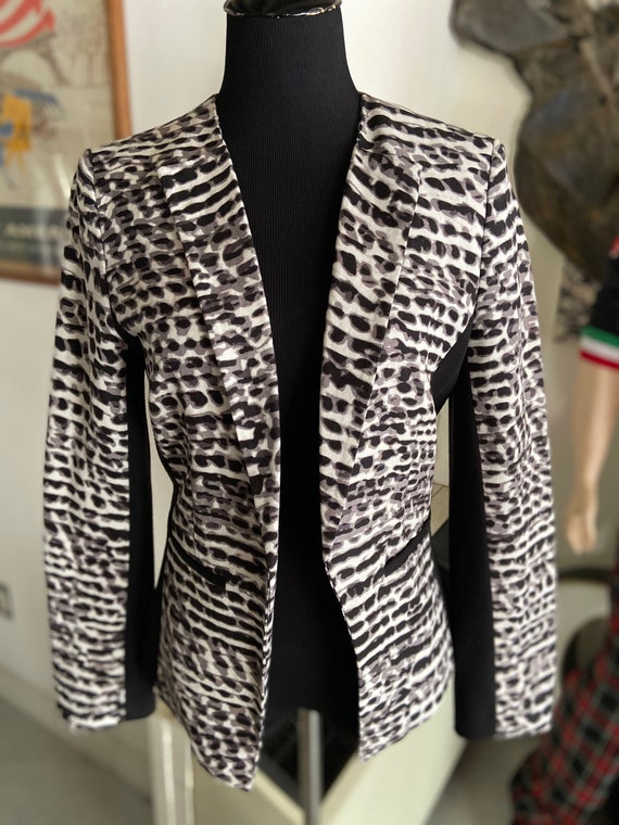 1990s Calvin Klein Sise 4 Animal Print Blazer