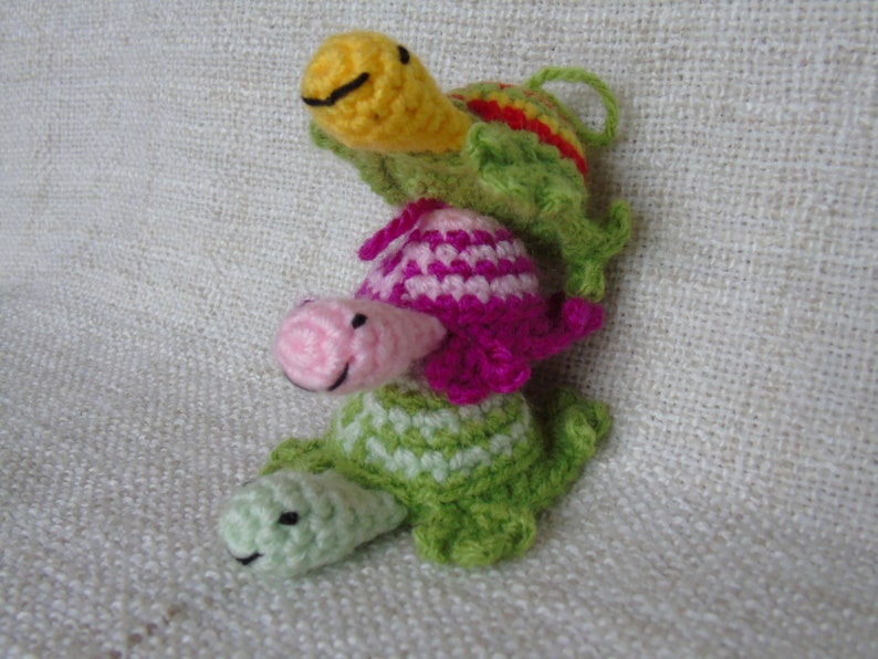 Lucky crochet turtle, key ring turtle, amigurumi turtle, 3 colors to choose from image 6