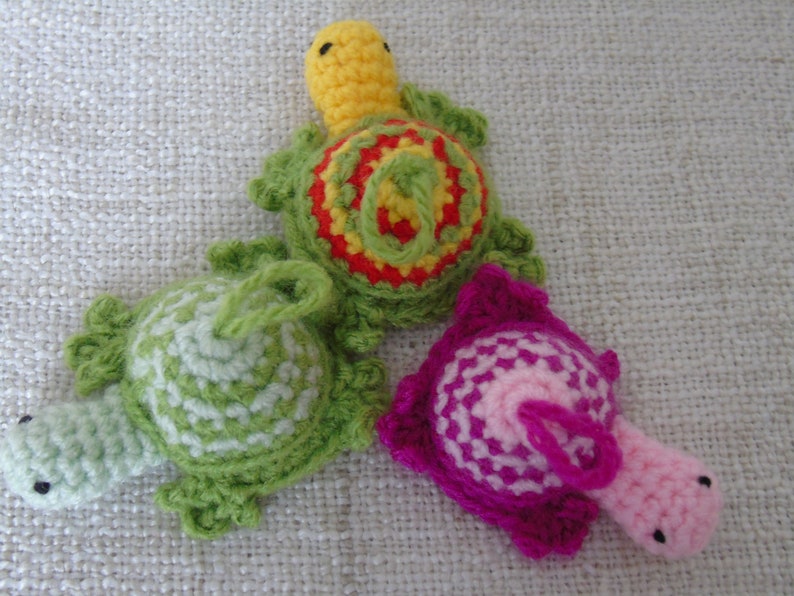 Lucky crochet turtle, key ring turtle, amigurumi turtle, 3 colors to choose from image 8