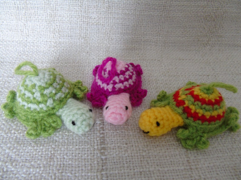 Lucky crochet turtle, key ring turtle, amigurumi turtle, 3 colors to choose from image 10