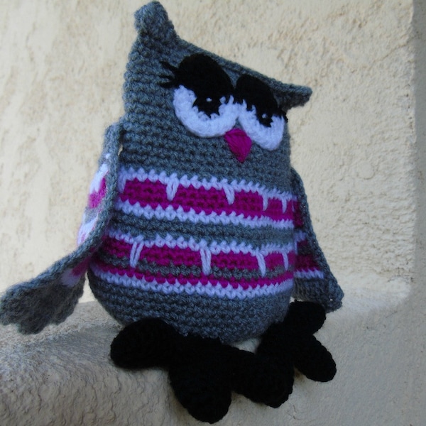 Tuto ou patron Grande Chouette au crochet