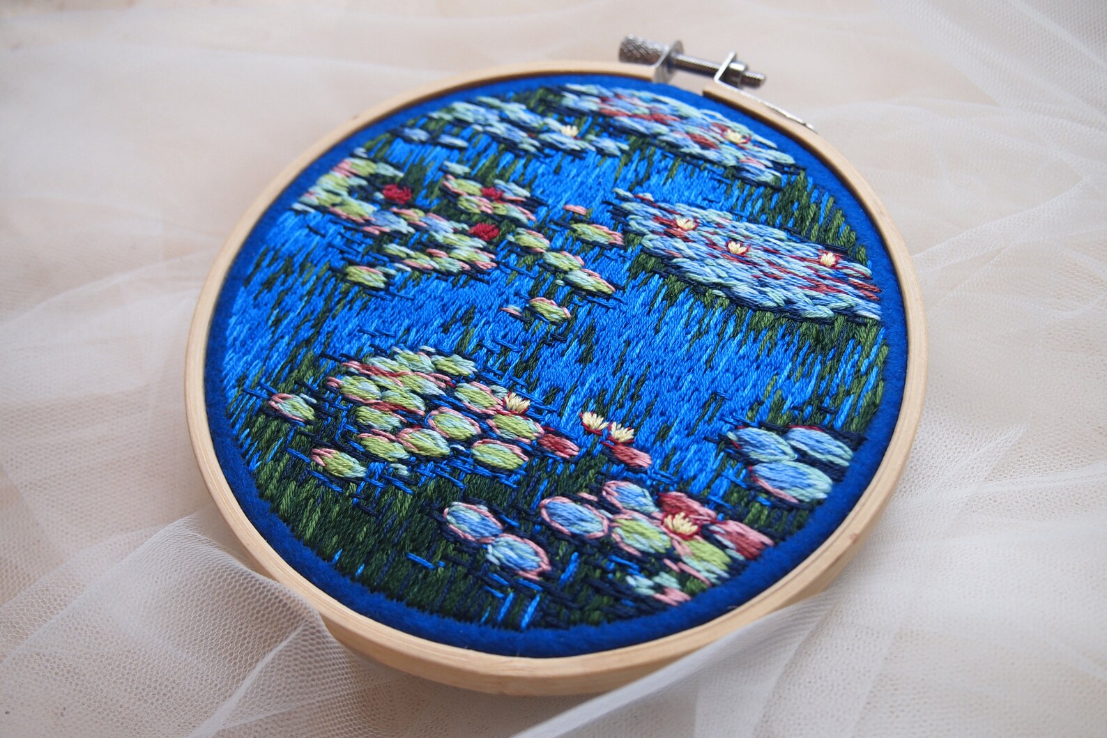 PDF Tutorial Claude Water Lilies Hand Embroidery Etsy