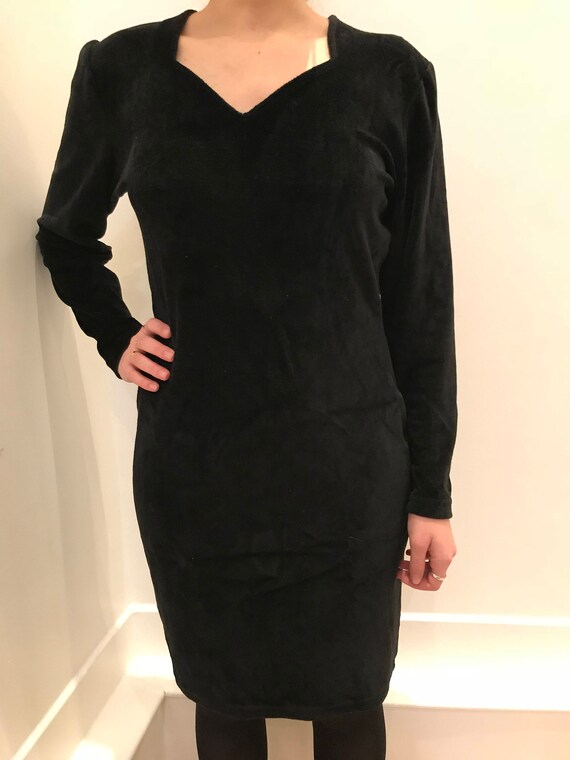 Elegante vestido de terciopelo negro de los 90 terciopelo | Etsy México