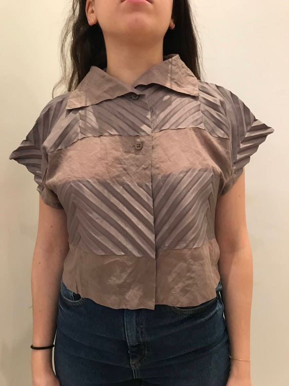 NWT issey miyake crop shirt, vintage issey miyake,