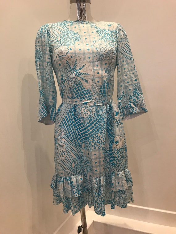 Beautiful silk ruffle dress, silk dress, handmade… - image 1