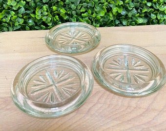 Vintage Glas kristall 4&quot; Aschenbecher 3er Set