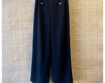 Vintage RINA ROSSI size 8 Black High Rise Trouser Dress Pants.
