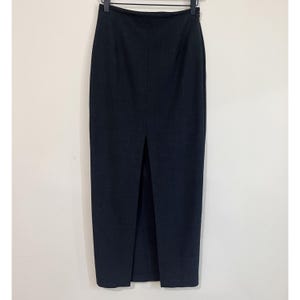 Vintage 90’s CK Calvin Klein Size 6 Charcoal Wool Blend Pencil Midi Skirt Slit
