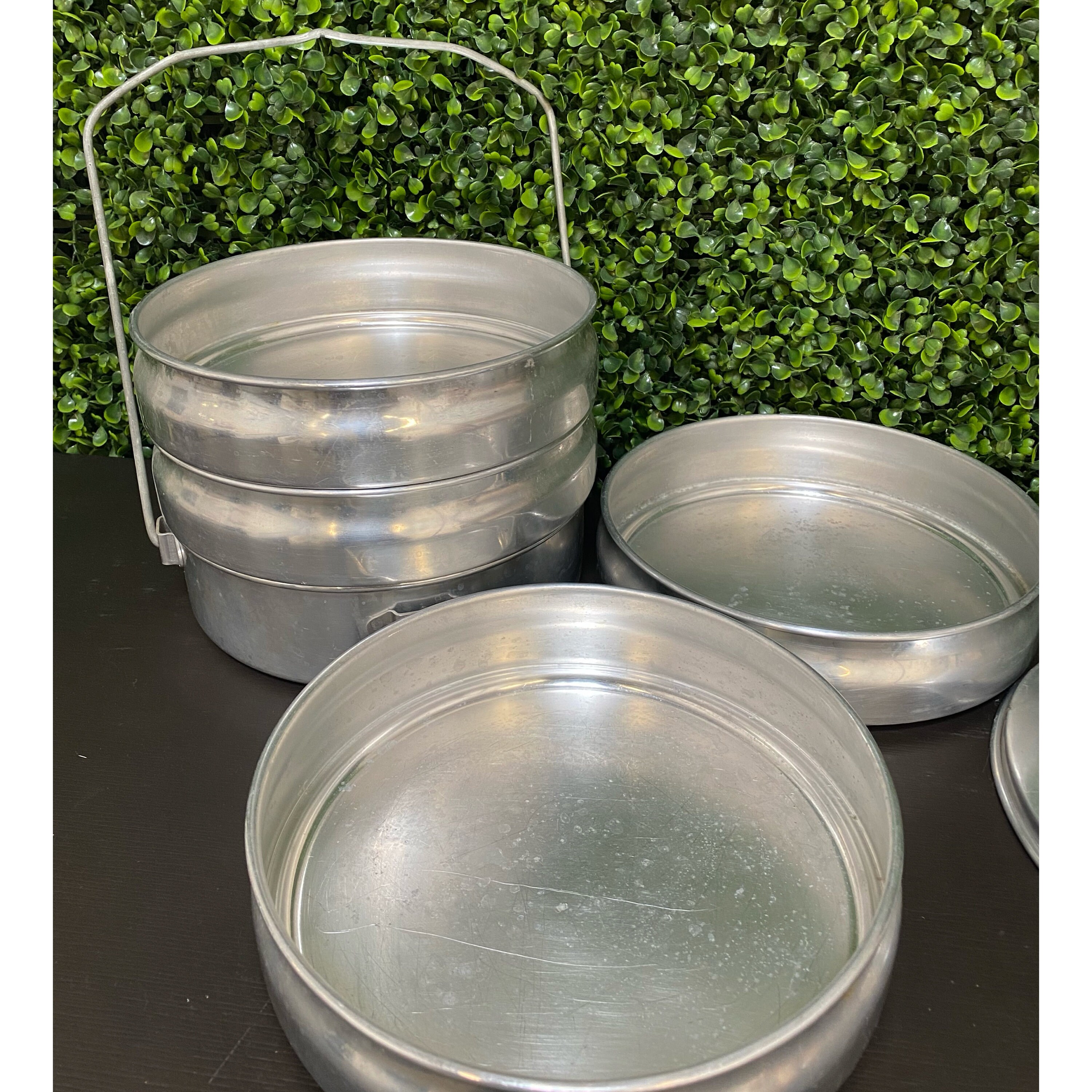 Vintage Metal Aluminio Botes Apilables Almacenamiento de | Etsy