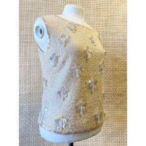 Vintage 1950s Size Small Regalia imports Sleeveless Knit Sequin Top