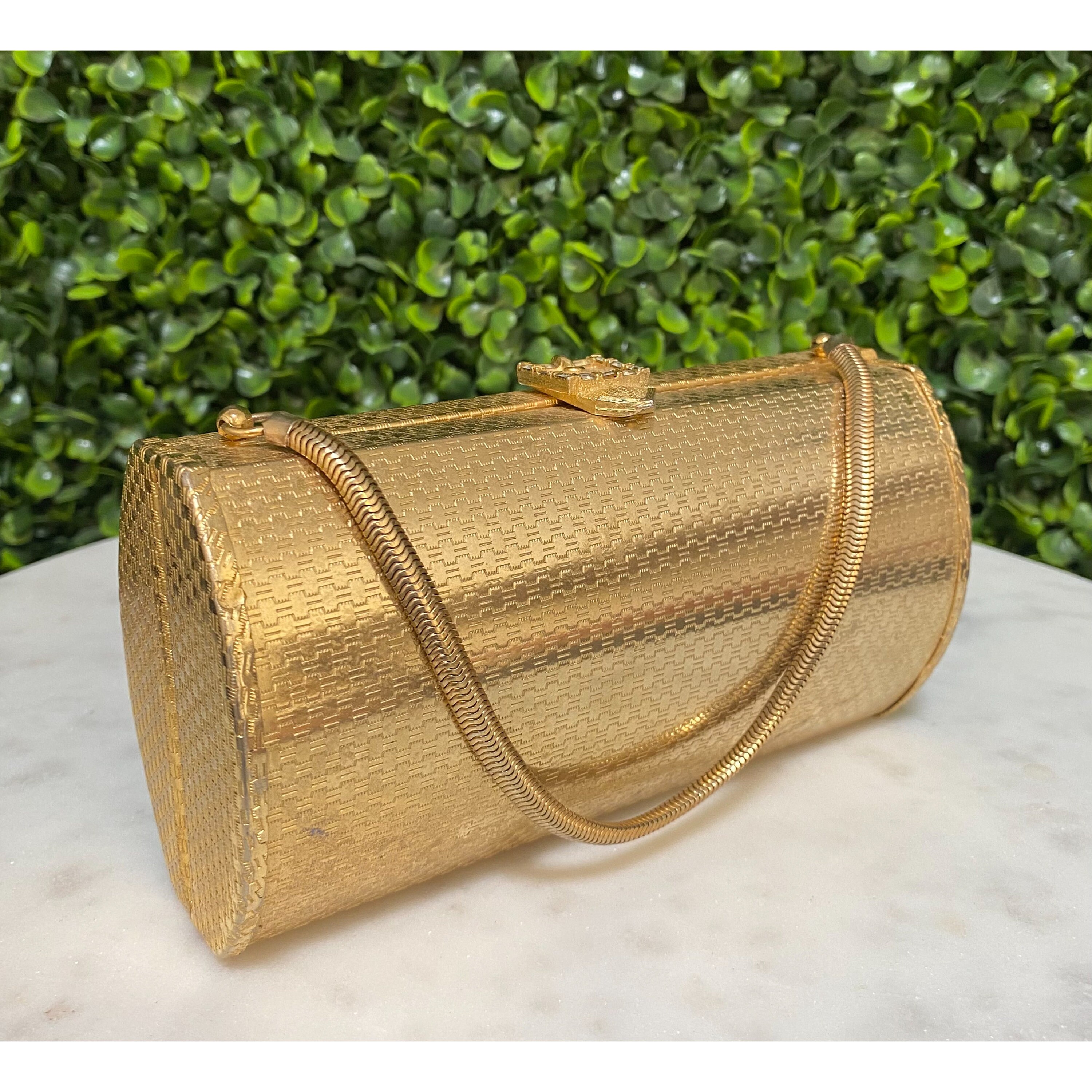 Vintage Gold Small Metal Evening Clutch 6 X 3 Etsy