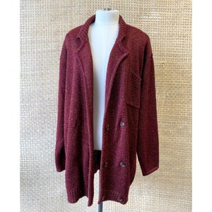Vintage Liz Claiborne Collection size Small Oversized Shimmer Cardigan Sweater