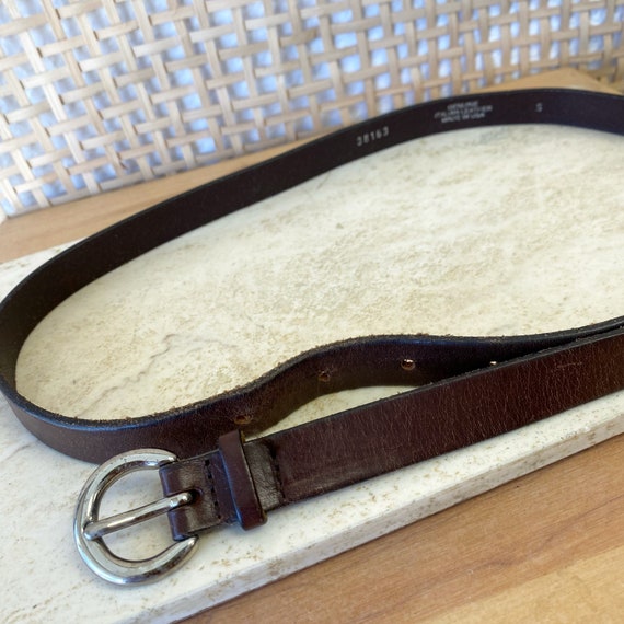 Vintage Italian Leather Brown Belt. - Gem