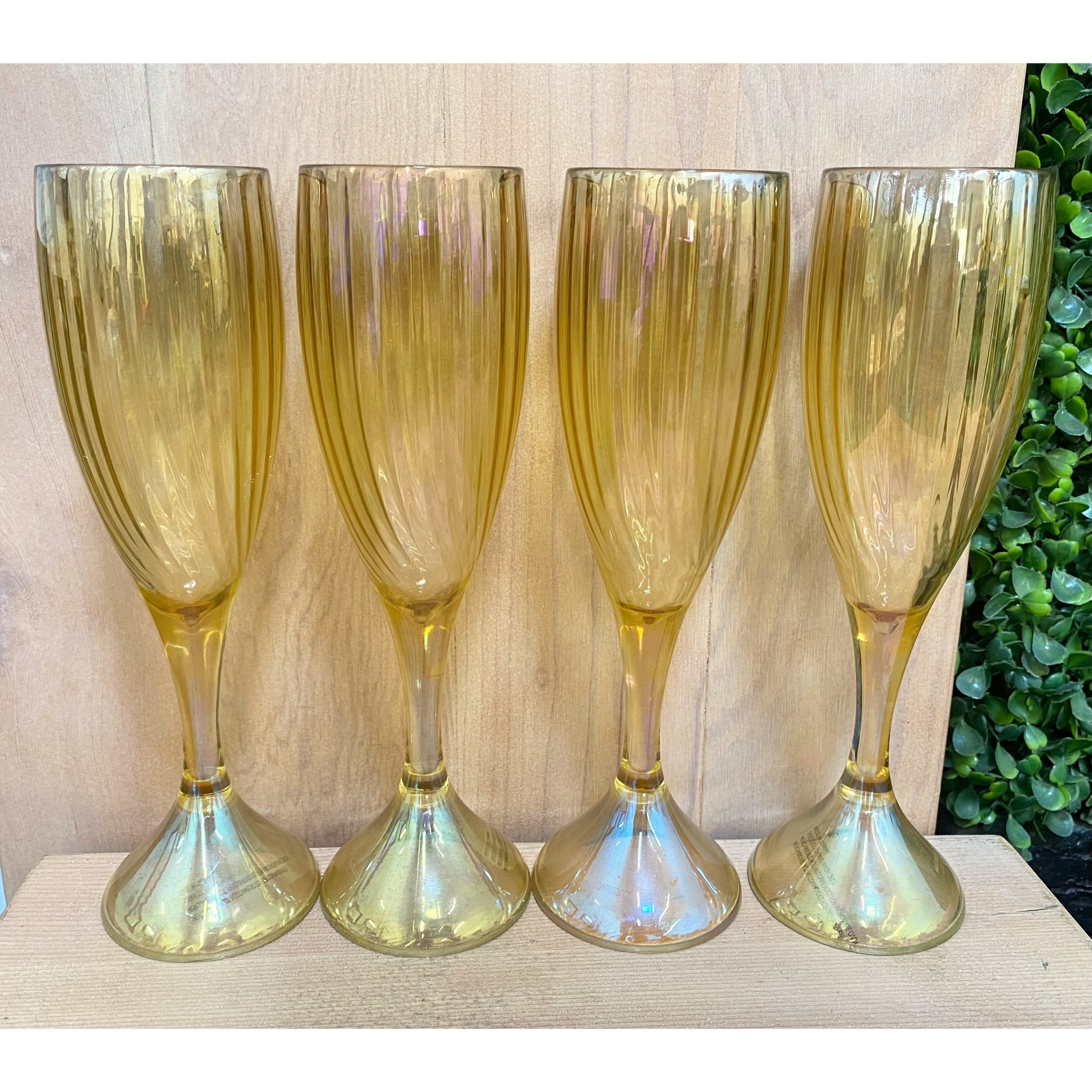 Stemless Champagne Flutes  Iridescent Lustre Prosecco Flutes Set