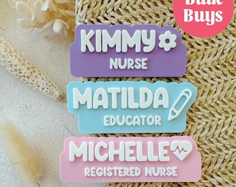 Personalised Name Badge | Name Badges | Work Name Tag | Educator | Nurse | Doctor | Teacher | Dentist | Midwife | Christmas Gift idea
