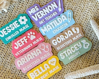 Personalised Name Badge | Name Badges | Educator | Nurse | Doctor | Teacher | Dentist | Midwife | Trainee | Cafe | Restaurant