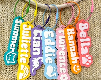 Personalised Name Bag Keyring | Custom Bag tag for kids | Personalized Bag Tag | Kids School Bag tag Daycare bag tag | School bag tag