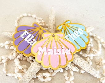 Personalized beach Name Bag Tag: Custom Kids Keyring